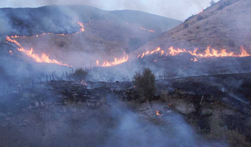 Grass fire in East Washington. Image courtesy of Gary A. Monroe and USDA-NRCS Photo Gallery
