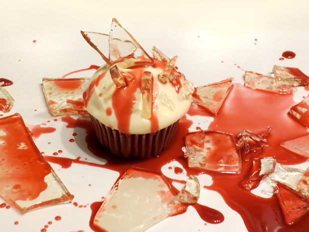"Bloody Broken Candy Glass Cupcakes for Halloween," by solipsism