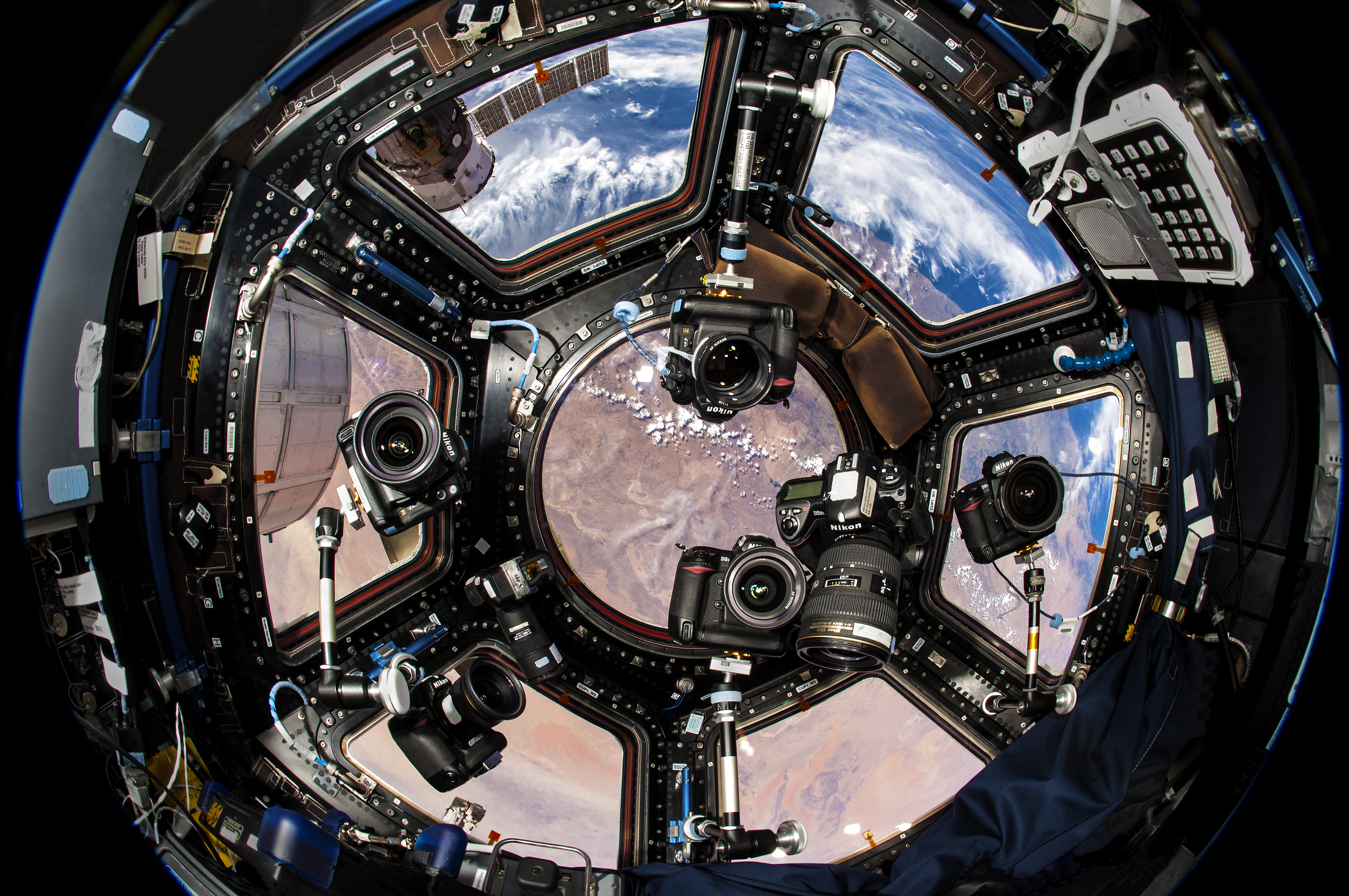 Cameras in the Cupola. Credit: Donald Pettit/NASA