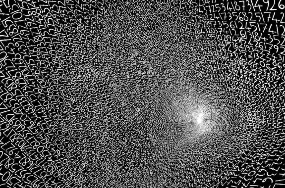 an infinite spiral of numbers