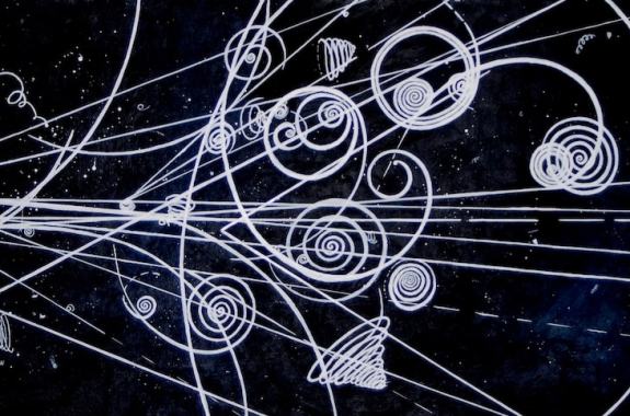 abstract drawing of particle trajectory
