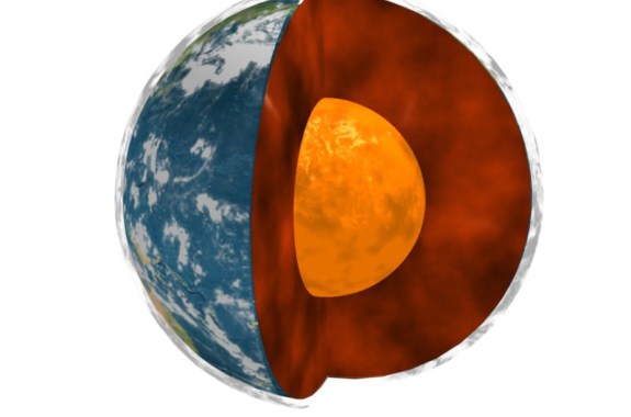 a cutaway of the earth revealing its different layers