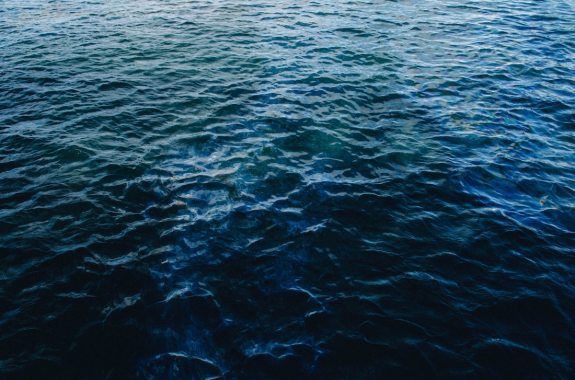 close up shot of ultramarine ocean water rippling