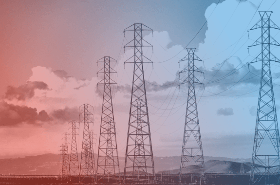 a long row of power lines