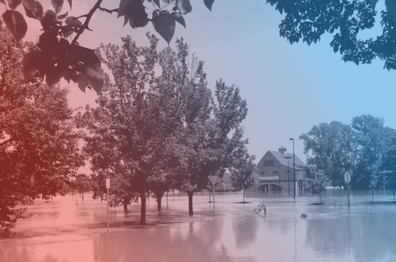 Flooded farmland in Missouri