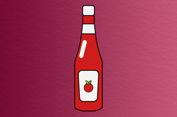 a graphic of a ketchup bottle