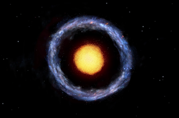 a rendering of a galaxy with a ring around it