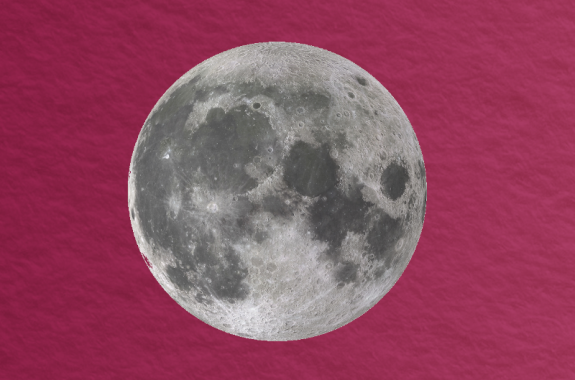Full moon on wine red background