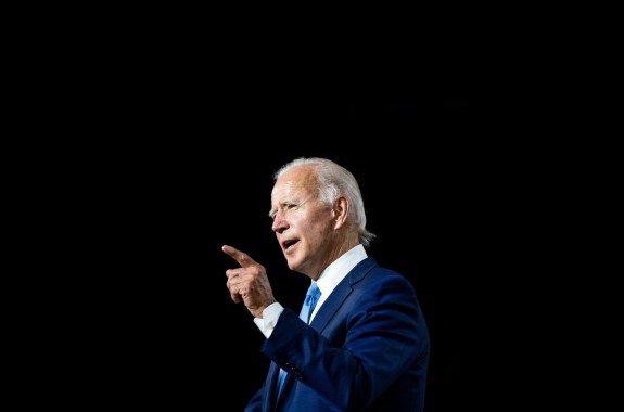 United States of America president Joe Biden isolated first floor on black background during a speech in Washington DC in 2022