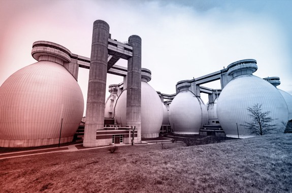 onion-shaped buildings in a rural water treatment facility