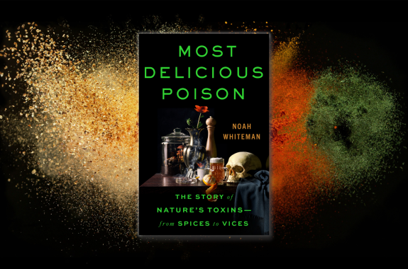 Book cover of "Most Delicious Poison" background of spices