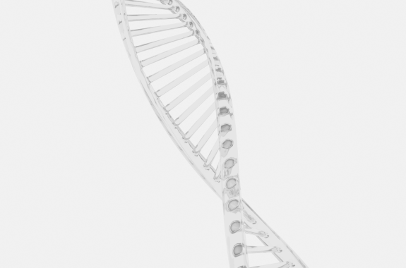A clear DNA double helix
