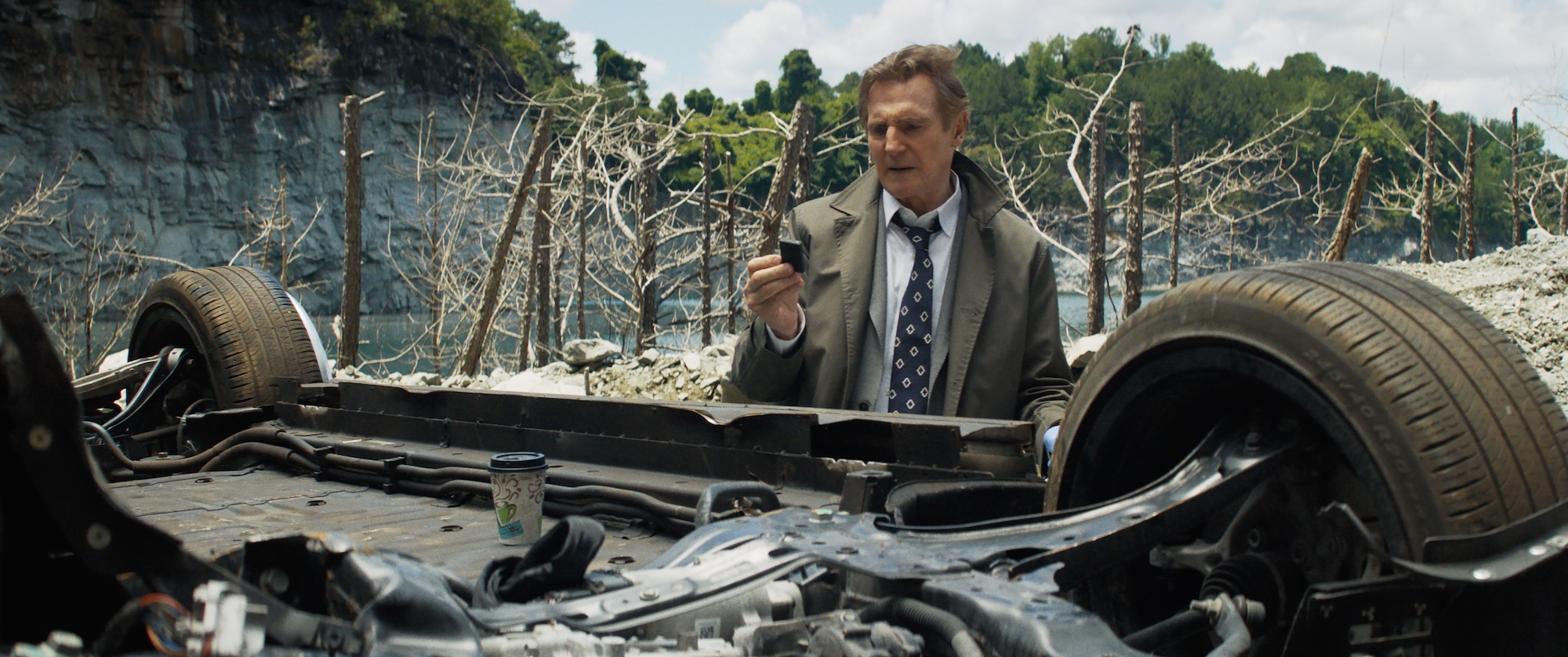 Liam Neeson plays Frank Drebin Jr. in The Naked Gun from Paramount Pictures.