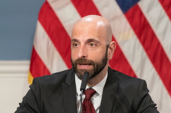 New York, NY - March 3, 2020: Dr. Demetre Daskalakis attends Mayor bill de Blasio briefing on first registered community transfer covid-19 patient in New York at City Hall